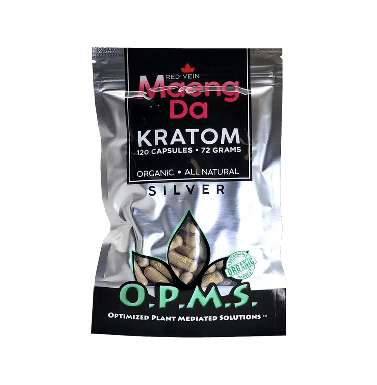 OPMS Silver - Kratom Capsules Bag (120ct / 72g) - MK Distro