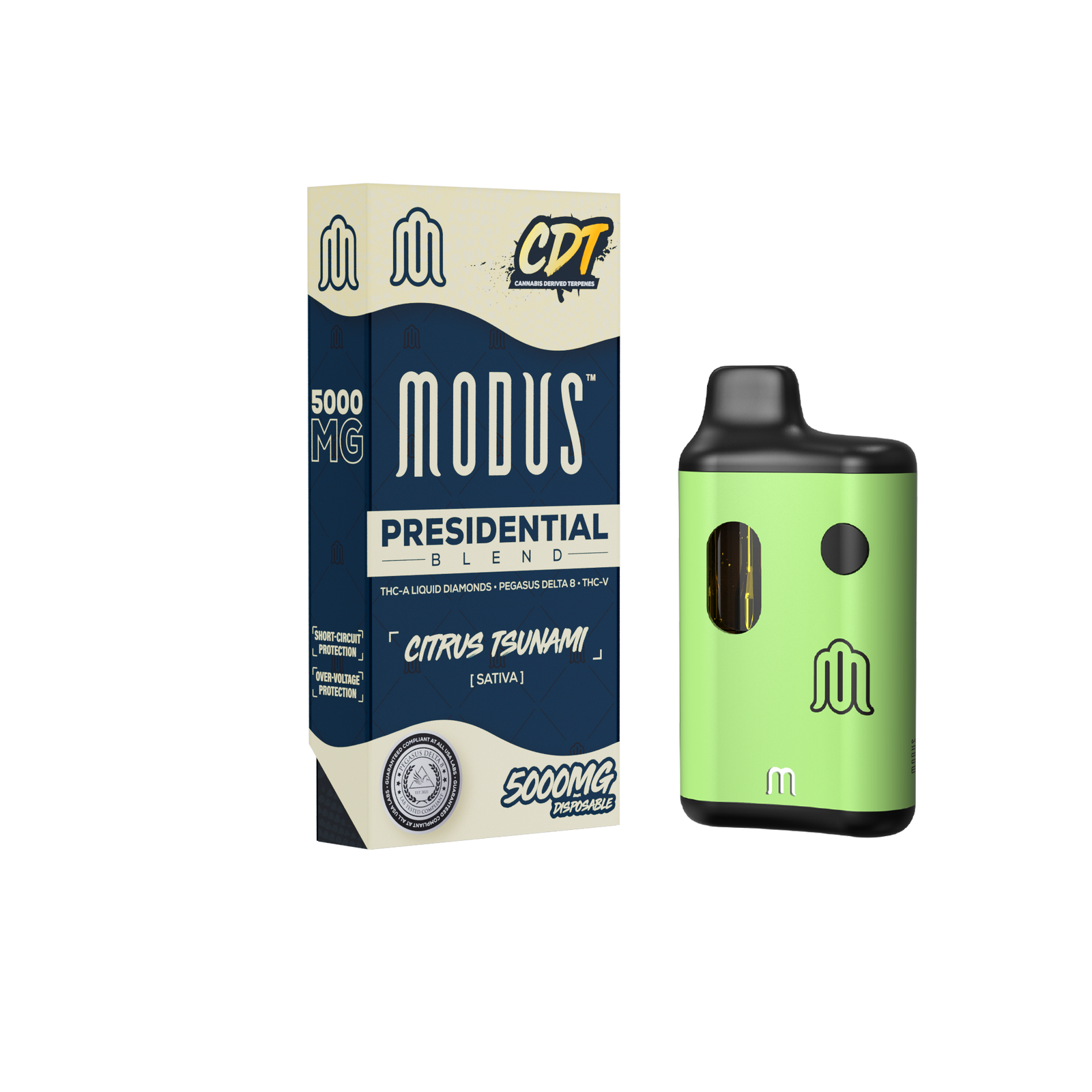 MODUS - CDT Presidential Blend (THC-A Liquid Diamond + Pegasus D8 + THC V) - Hemp Disposable (5g x 5) - MK Distro