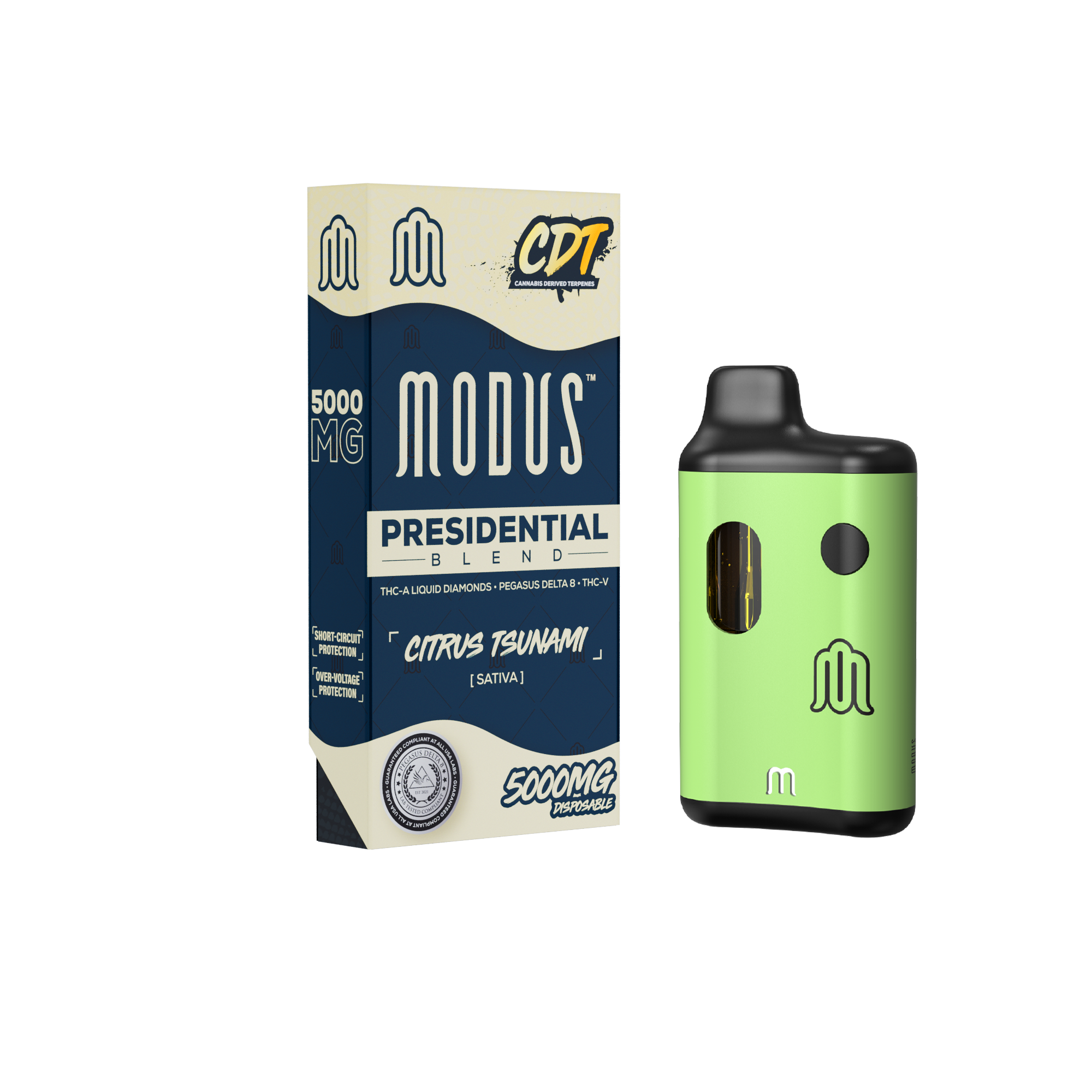 MODUS - CDT Presidential Blend (THC-A Liquid Diamond + Pegasus D8 + THC V) - Hemp Disposable (5g x 5) - MK Distro