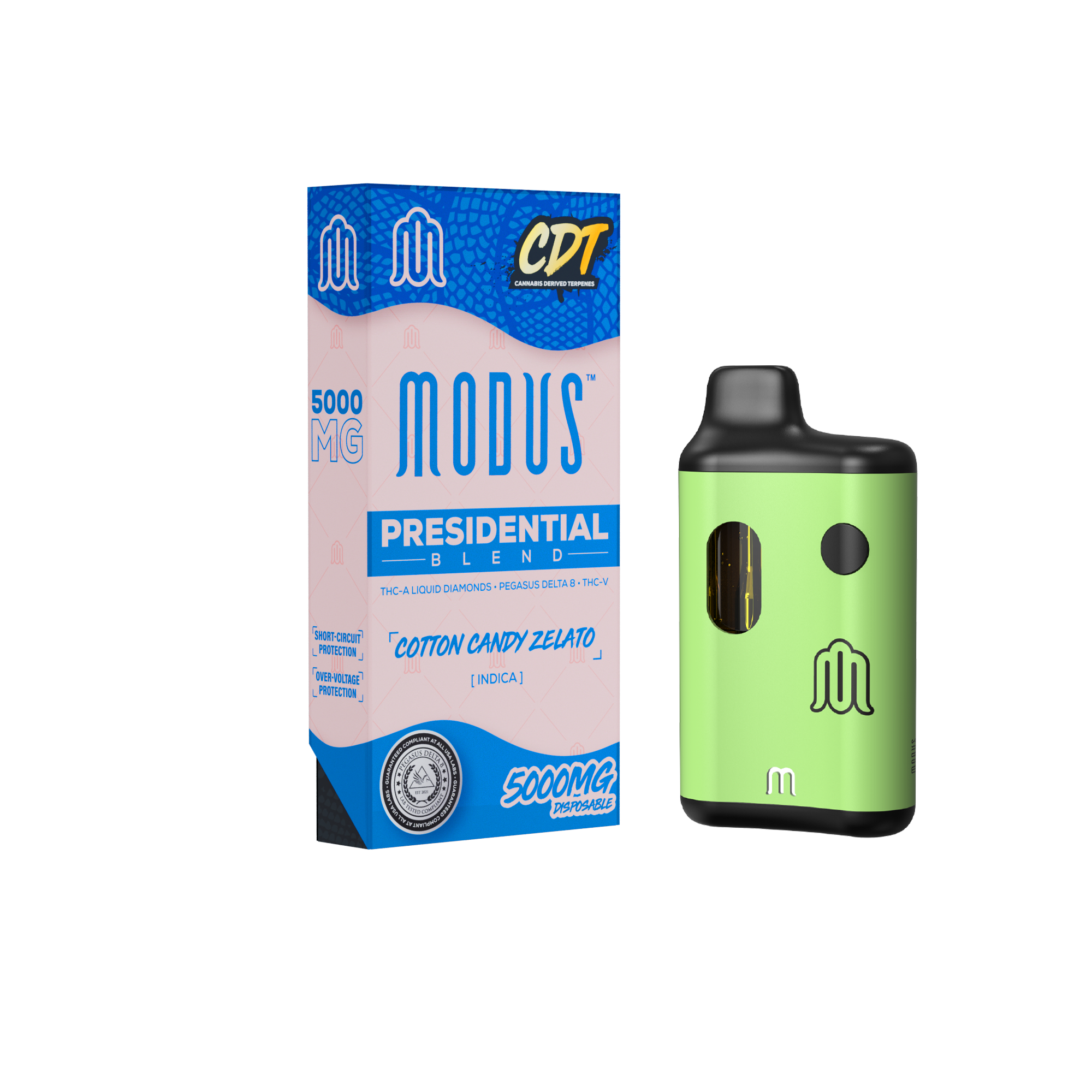 MODUS - CDT Presidential Blend (THC-A Liquid Diamond + Pegasus D8 + THC V) - Hemp Disposable (5g x 5) - MK Distro