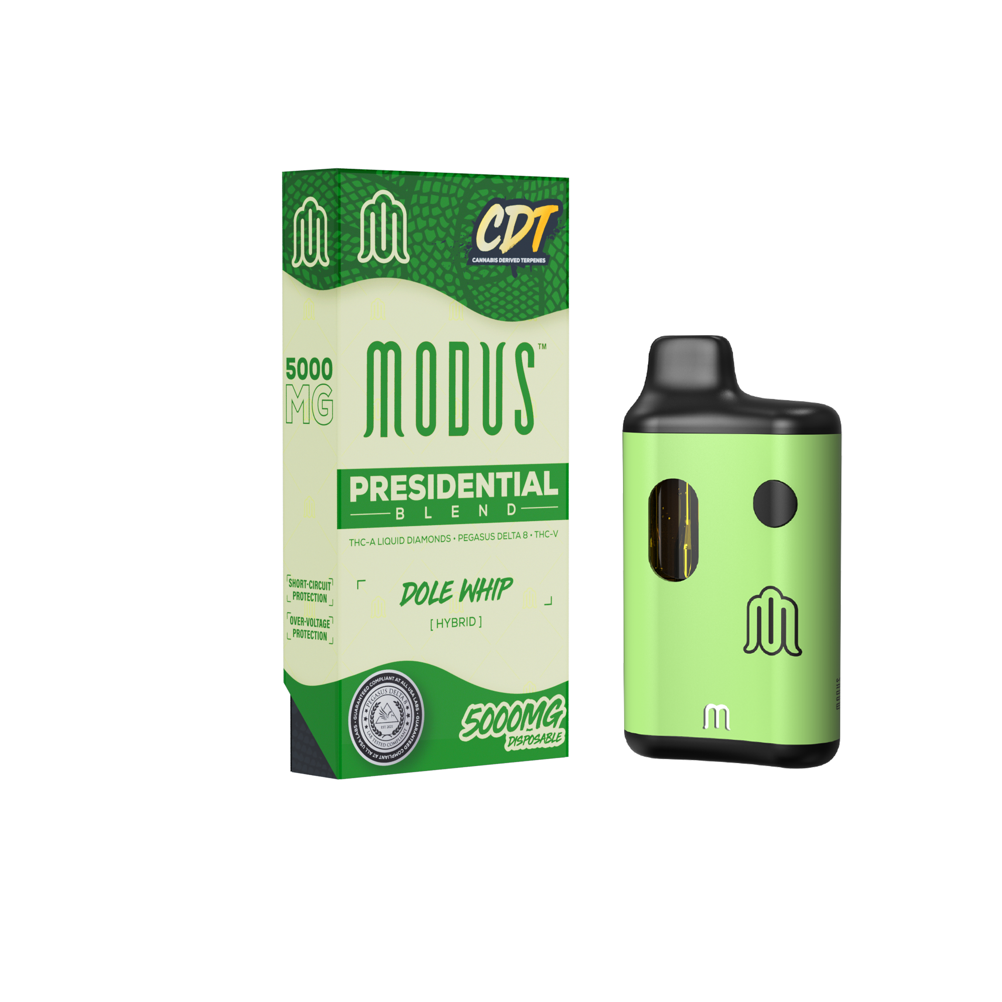 MODUS - CDT Presidential Blend (THC-A Liquid Diamond + Pegasus D8 + THC V) - Hemp Disposable (5g x 5) - MK Distro