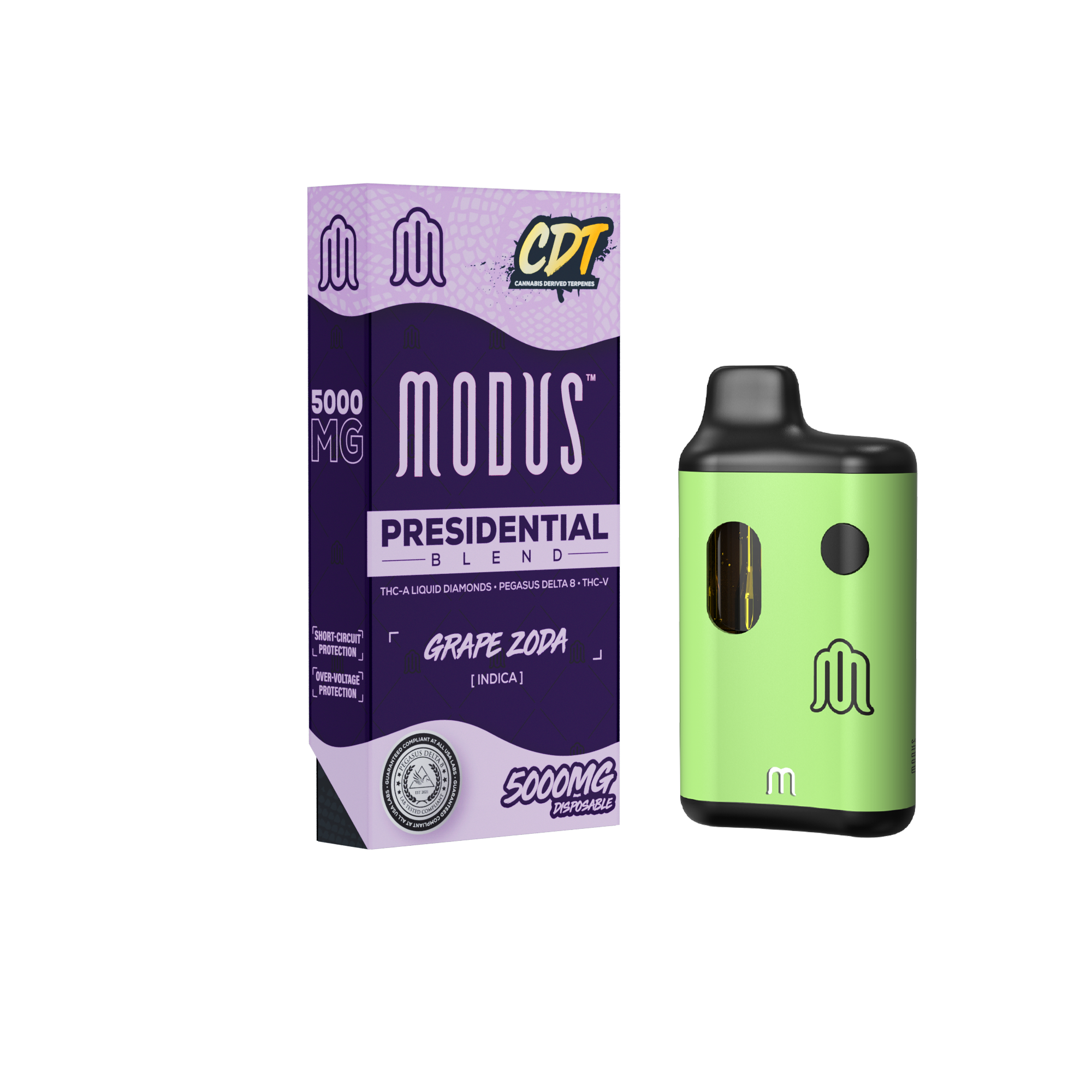 MODUS - CDT Presidential Blend (THC-A Liquid Diamond + Pegasus D8 + THC V) - Hemp Disposable (5g x 5) - MK Distro