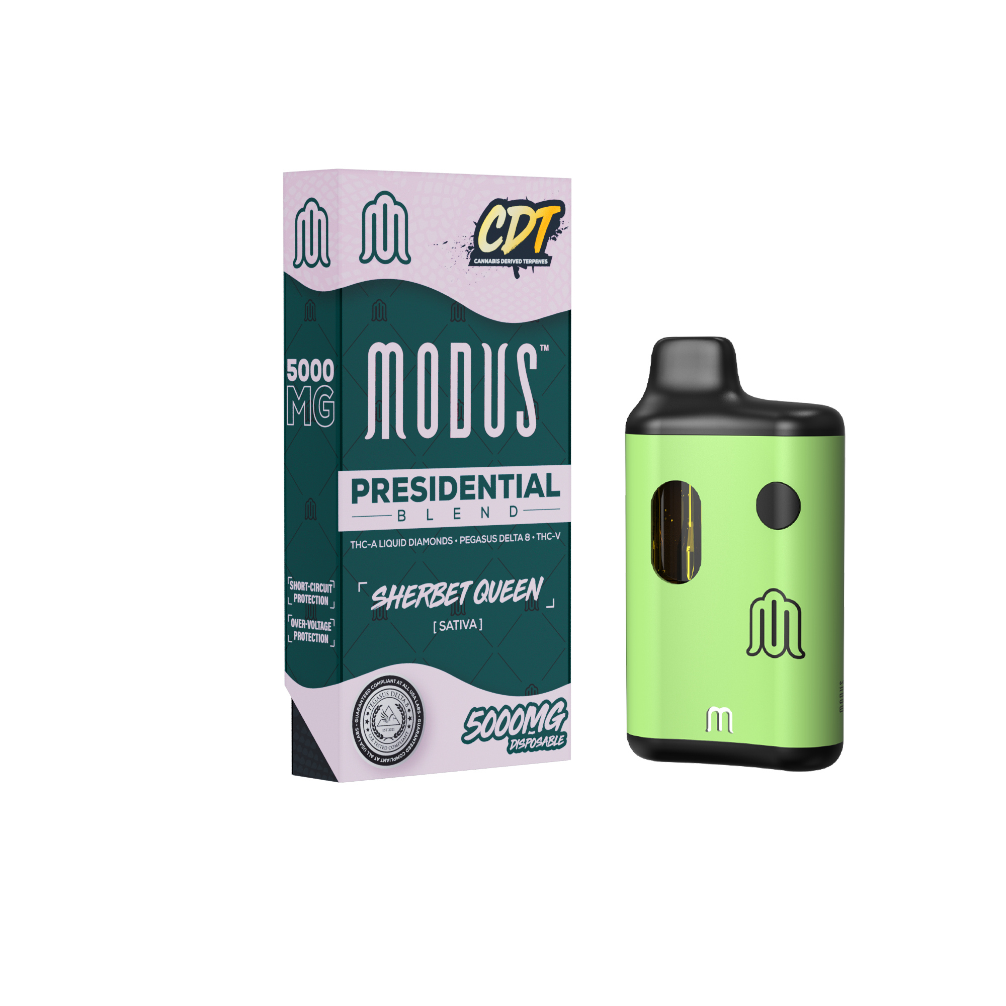 MODUS - CDT Presidential Blend (THC-A Liquid Diamond + Pegasus D8 + THC V) - Hemp Disposable (5g x 5) - MK Distro