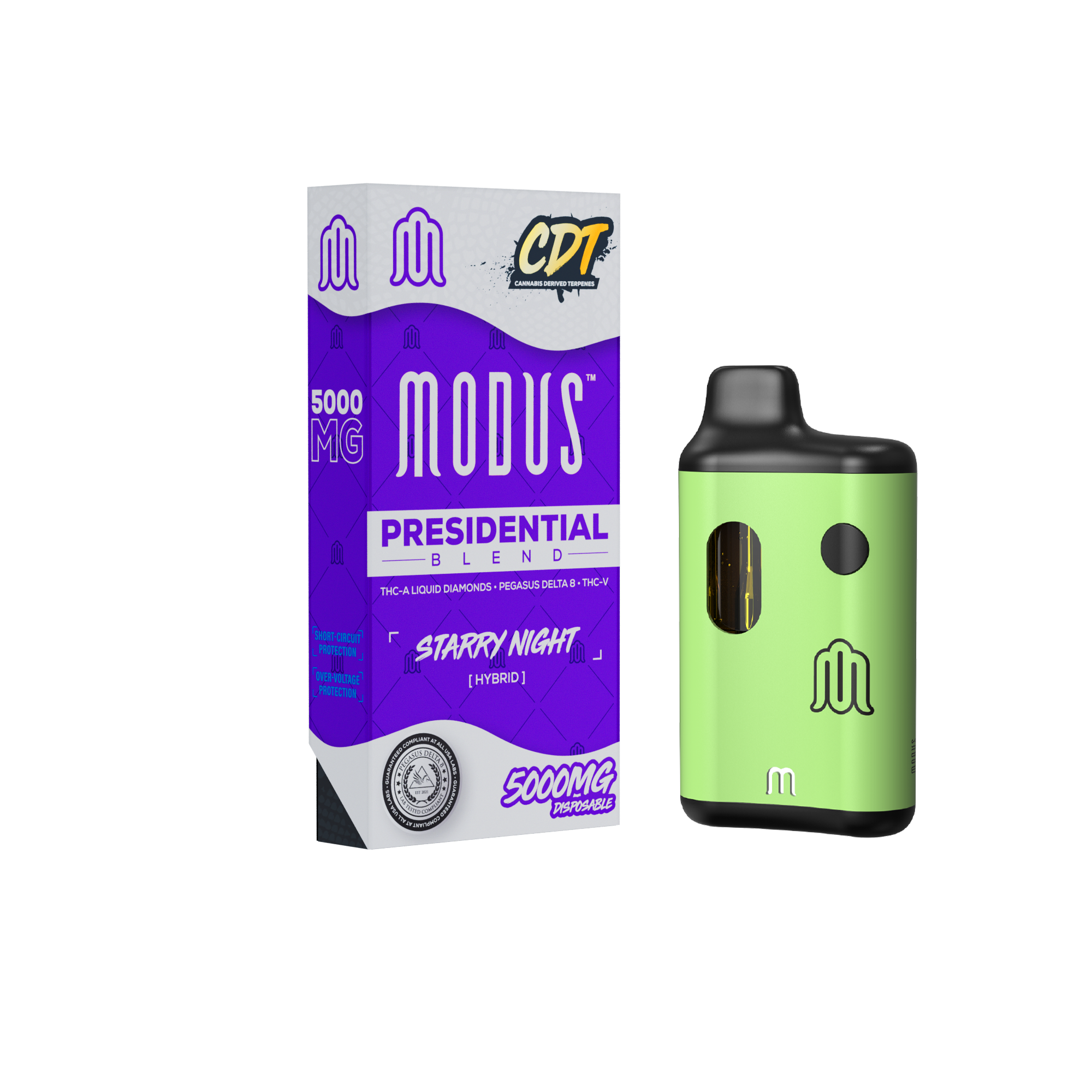 MODUS - CDT Presidential Blend (THC-A Liquid Diamond + Pegasus D8 + THC V) - Hemp Disposable (5g x 5) - MK Distro