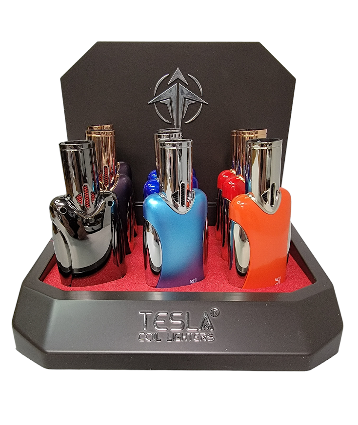 Tesla Coil - Straight Up Shooter (61623-T) - Quadra Flame Refillable Lighters (Box of 9)