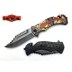 Red Camo Assist Knife ABS Handle (120/12/13*9*17/42)-RT-7400RC - MK Distro