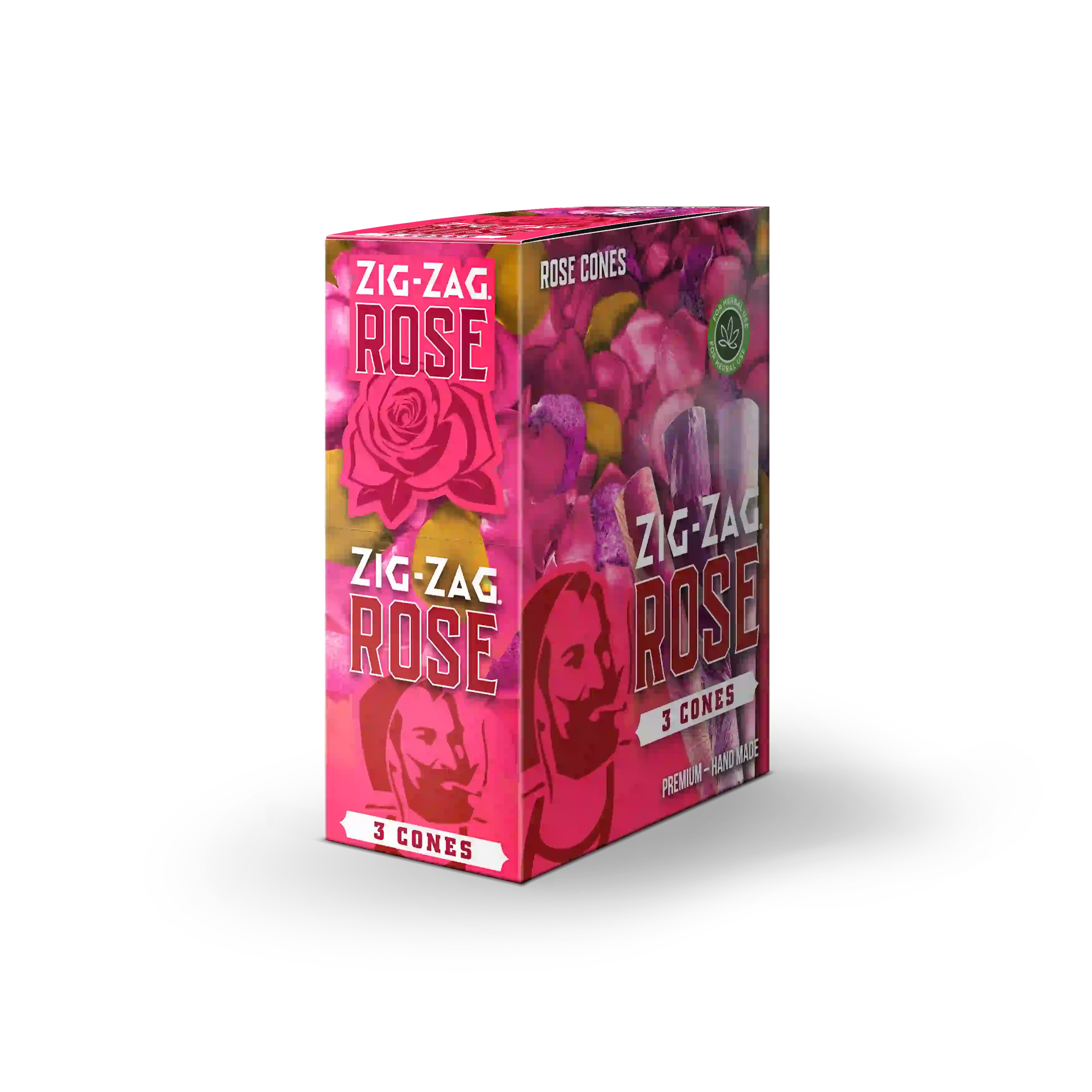 Zig Zag - Rose Premium Handmade - Cones (8packs x 3cones) - MK Distro