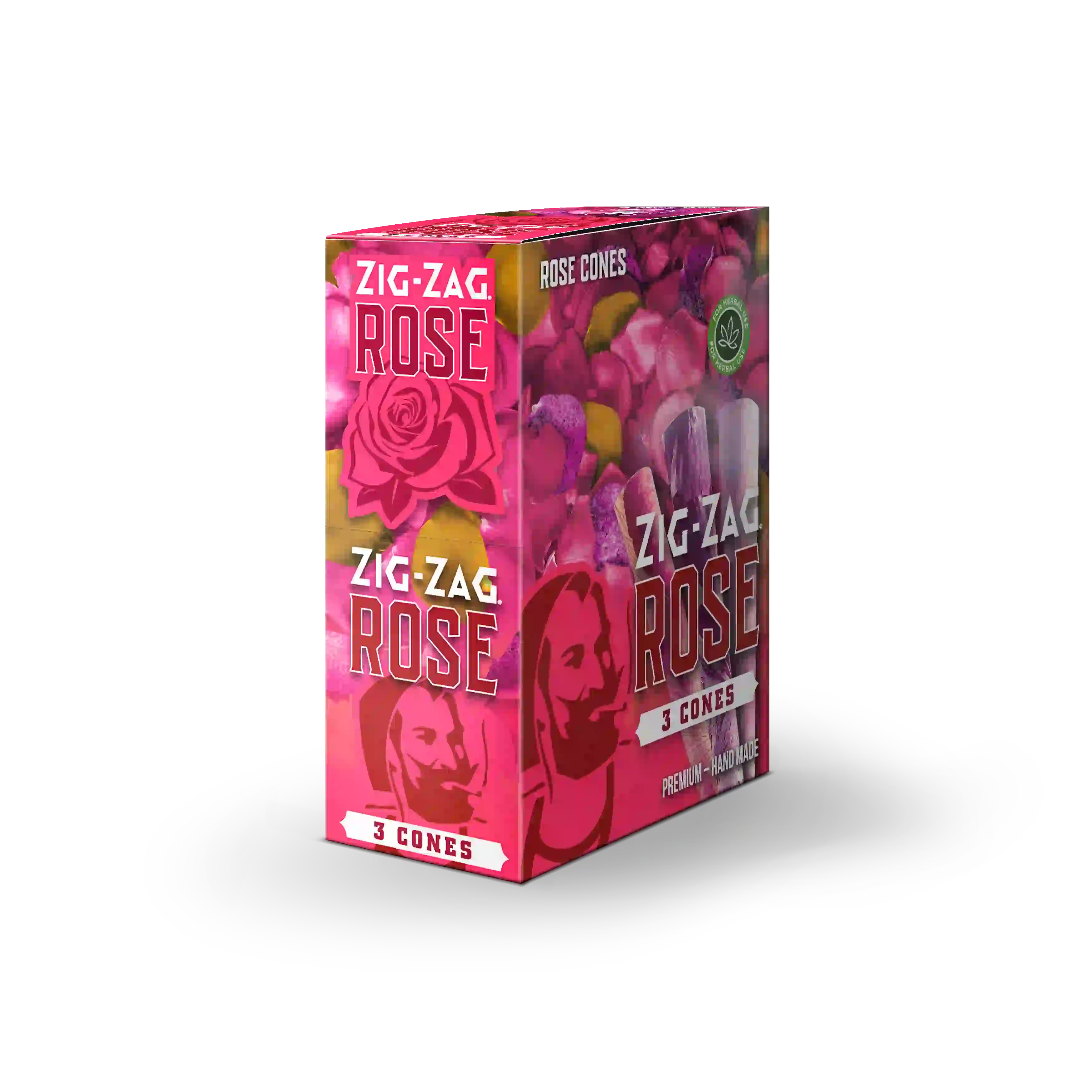 Zig Zag - Rose Premium Handmade - Cones (8packs x 3cones) - MK Distro