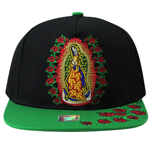 Adjustable Baseball Hat - Guadalupe (Black/Green) - MK Distro