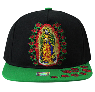 Adjustable Baseball Hat - Guadalupe (Black/Green) - MK Distro