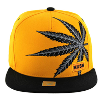 Adjustable Baseball Hat - Marijuana Patch (Yellow/Black) - MK Distro