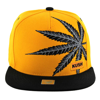 Adjustable Baseball Hat - Marijuana Patch (Yellow/Black) - MK Distro