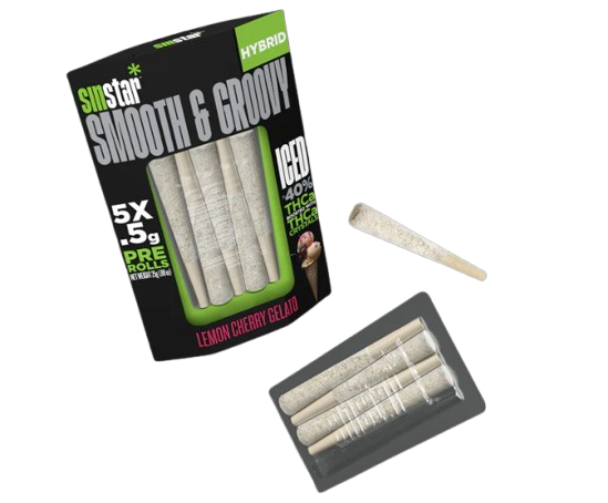 Sinstar  - Smooth&Groovy  THC-A Iced Delta Prerolls - (0.5g x 5)