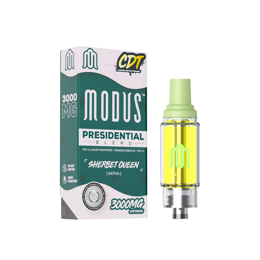 MODUS - CDT Presidential Blend (THC-A Liquid Diamond + Pegasus D8 + THC V) - Hemp Cartridges (3g x 5) - MK Distro
