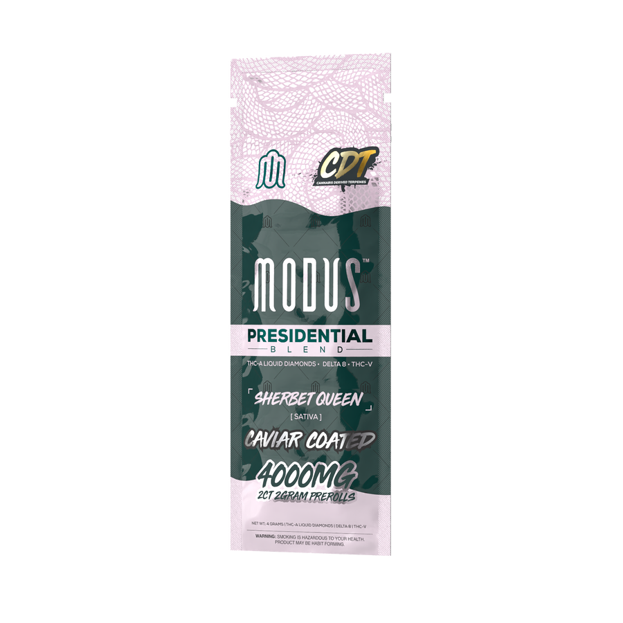 MODUS - Presidential Blend Caviar Coated (THC-A Liquid Diamonds+ D8 + THC-V) - Hemp Pre-Rolls (2g x 10) - MK Distro