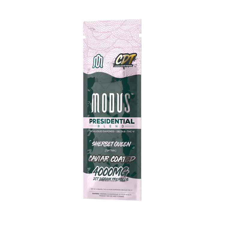 MODUS - Presidential Blend Caviar Coated (THC-A Liquid Diamonds+ D8 + THC-V) - Hemp Pre-Rolls (2g x 10) - MK Distro