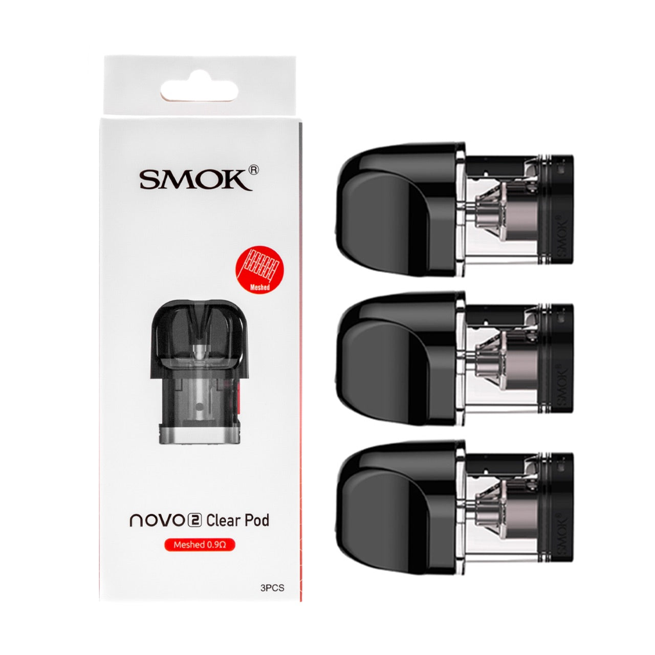 Smok - Novo 2 Clear Pod 1.8mL Meshed 0.9Ω - Pods (Box of 3) - MK Distro