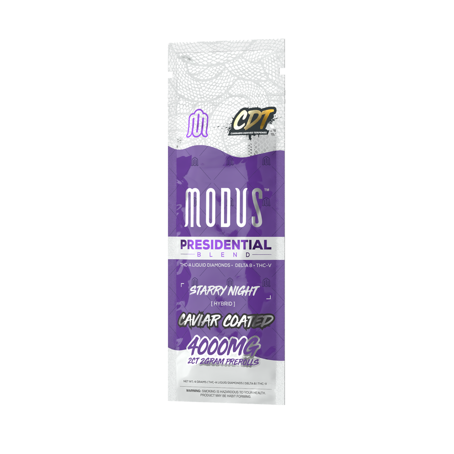 MODUS - Presidential Blend Caviar Coated (THC-A Liquid Diamonds+ D8 + THC-V) - Hemp Pre-Rolls (2g x 10) - MK Distro