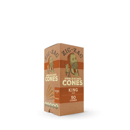 Zig Zag - King Size Mini Bulk Unbleached - Cones (Box of 50) - MK Distro