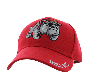 Adjustable Baseball Hat - Bull Dog (Red) - MK Distro