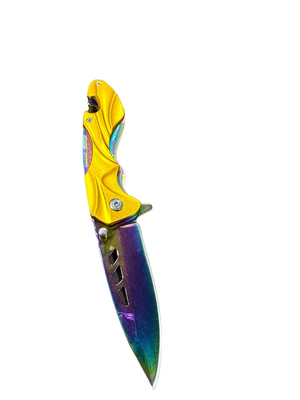 SPRING ASSIST KNIFE 4.75'' ALUMINUM HDL, COLOR BLADE (120/12/12*9*16/42)-RT-7050 - MK Distro