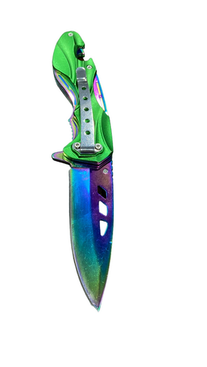 SPRING ASSIST KNIFE 4.75'' ALUMINUM HDL, COLOR BLADE (120/12/12*9*16/42)-RT-7050 - MK Distro