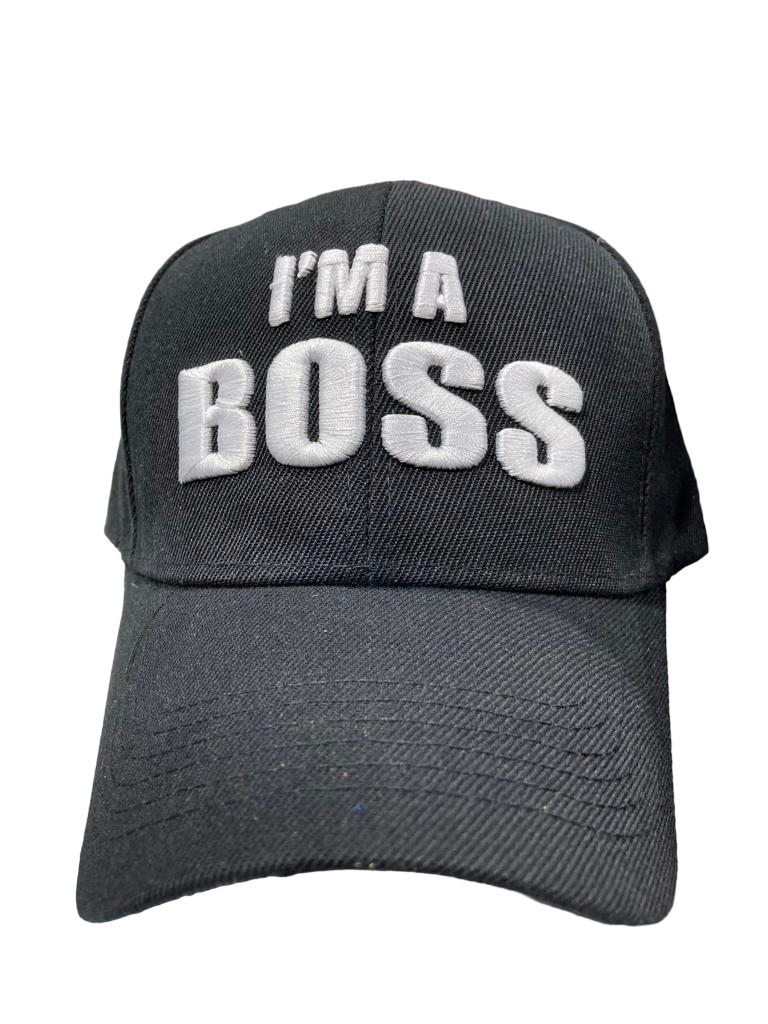 Adjustable Baseball Hat - I'M A BOSS (Black) - MK Distro