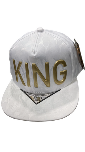 Adjustable Baseball Hat - King (White/Camo) - MK Distro