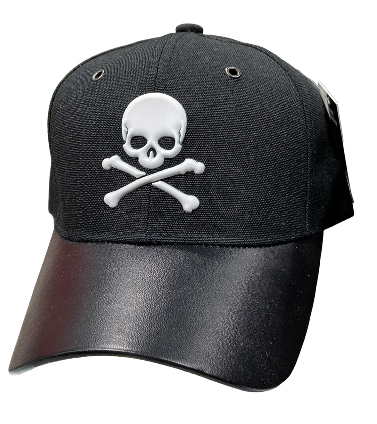 Adjustable Baseball Hat - Skull (Solid Black) - MK Distro