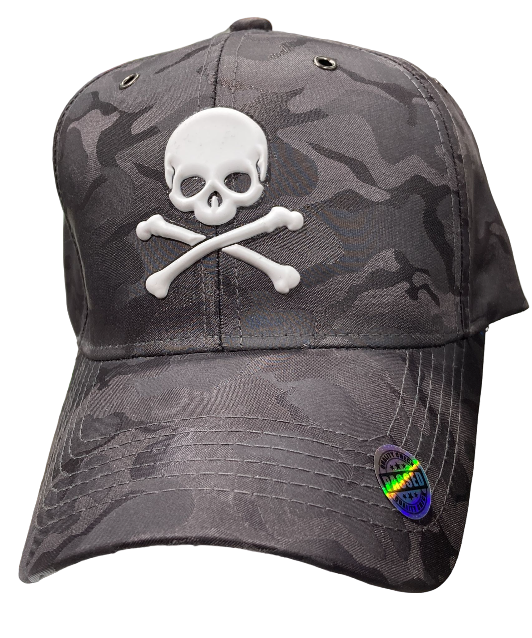 Adjustable Baseball Hat - Skull (Gray/Camo) - MK Distro