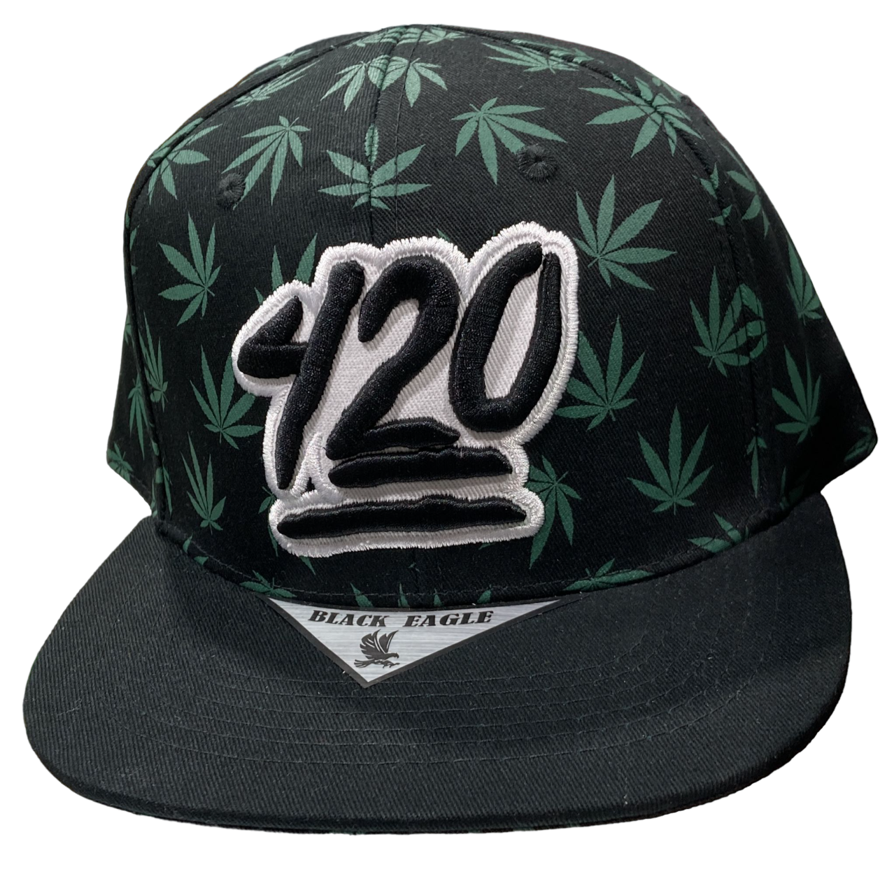 Adjustable Baseball Hat - 420 Marijuana Printed (Black/Green) - MK Distro