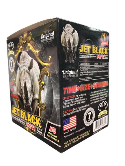 Rhino Jet Black 99777 - Performance Enhancement Pills (24 x 700mg) - MK Distro