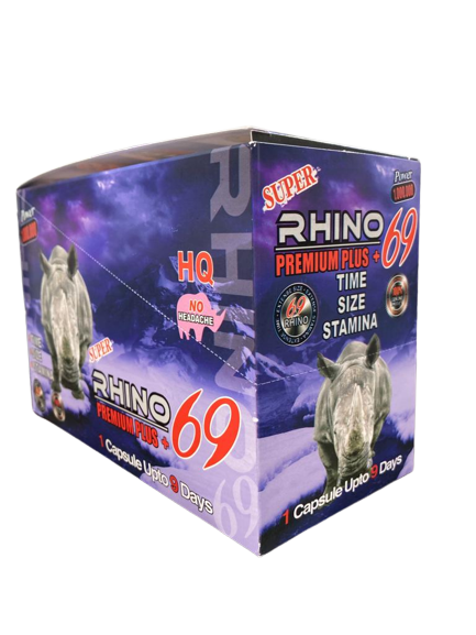 Rhino 69 HQ Premium Plus+ Capsule 1,000,000 - Performance Enhancement Capsules (24 x 700mg) - MK Distro