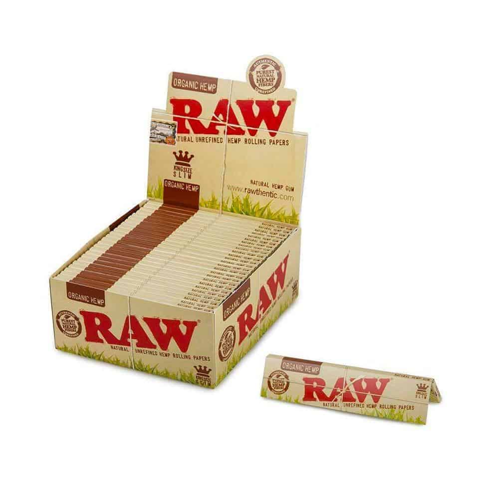 RAW - Organic Hemp King Size Slim - Rolling Papers (50 x 32 Papers) - MK Distro