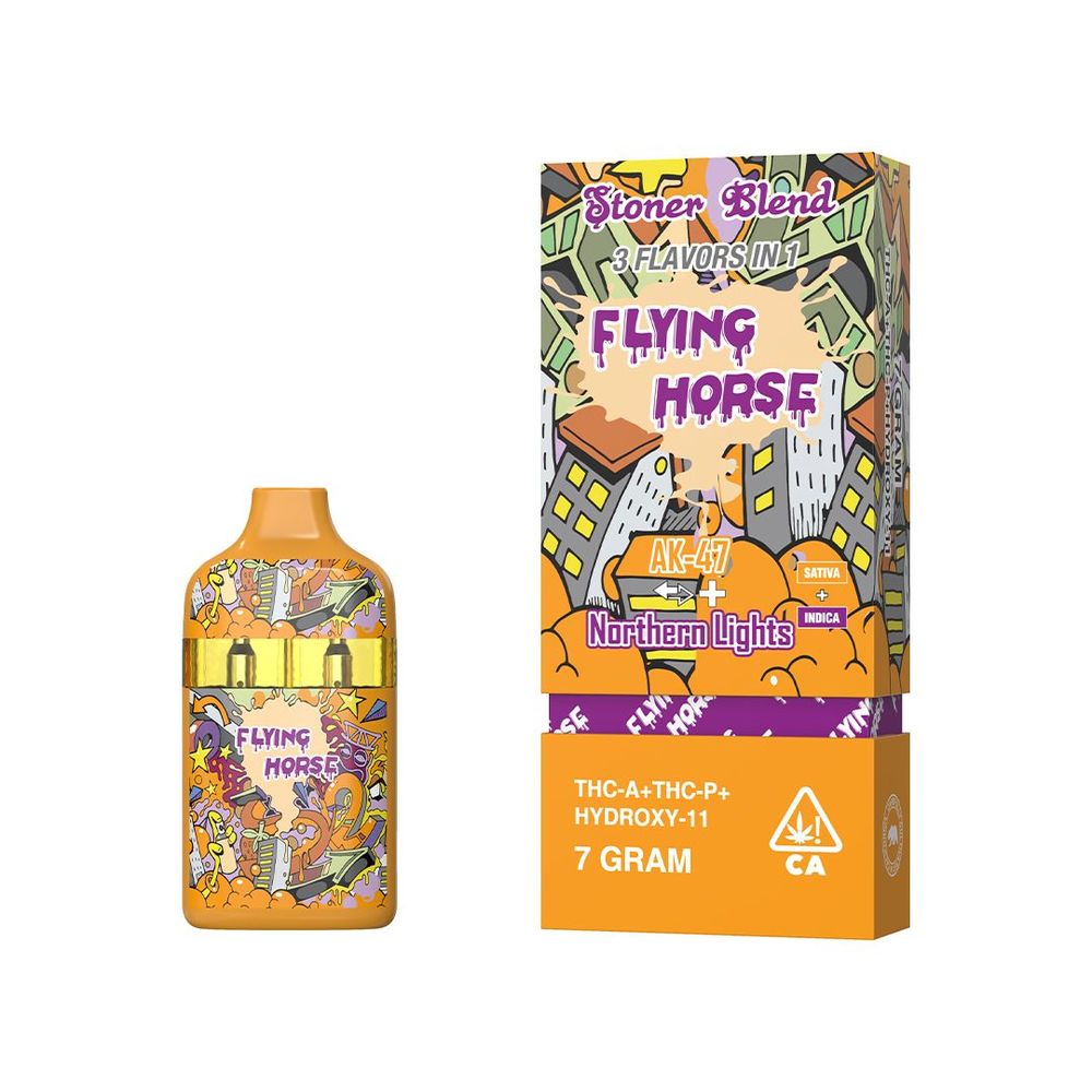 Flying Horse - Stoner Blend 3 Flavors in one  (THCA + Hydroxy-11) - Hemp Disposables (7g x 5) - MK Distro