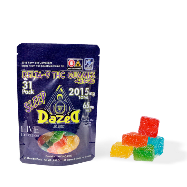 Dazed - (D9 THC+CBD+CBN) - Gummies & Edibles (65mg x 31) - MK Distro