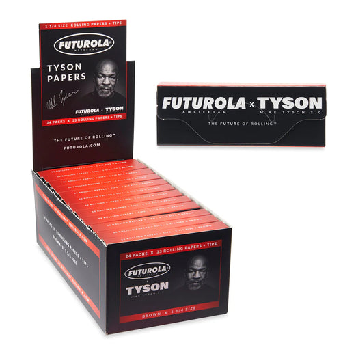 Tyson 2.0 x Futurola x Rolling Papers + Tips Brown - 1 1/4" Size (24 x 33 Papers) - MK Distro