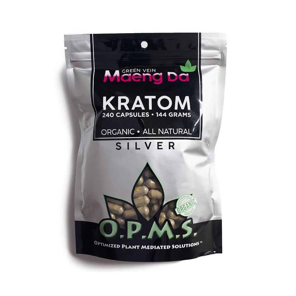 OPMS Silver - Kratom Capsules Bag (240ct / 144g) - MK Distro