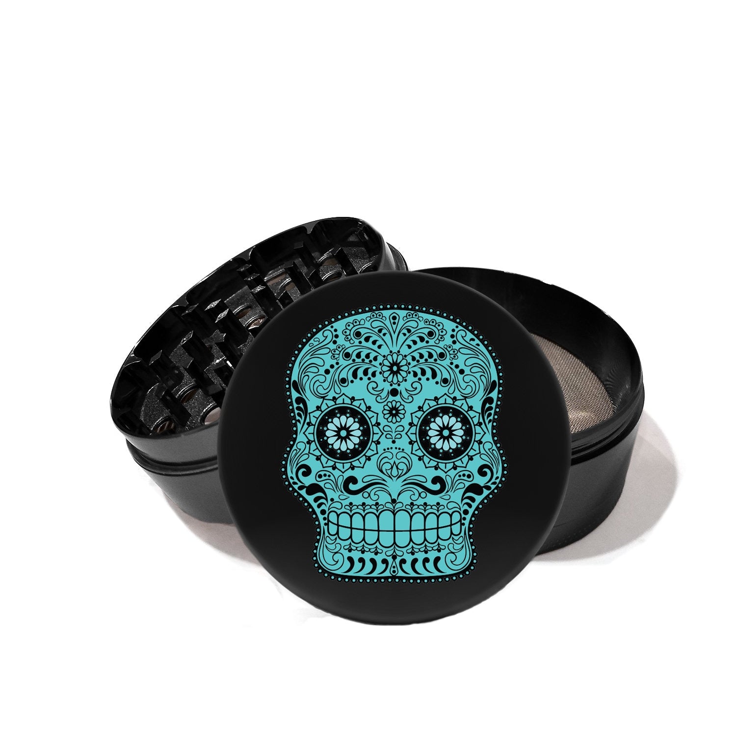 ORE - Black w/ Colorful Skull on Top - Metal Grinder (12pc) (OLY-G114) - MK Distro