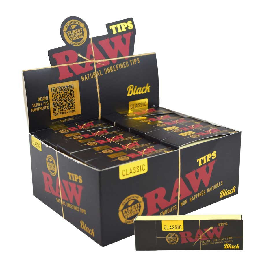 RAW - Black Tips - Filters, Tips & Tubes (50packs x 50tips) - MK Distro