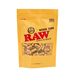 RAW - Pre-Rolled Wide Herbal Tips - Filters, Tips & Tubes (Bag of 180) - MK Distro