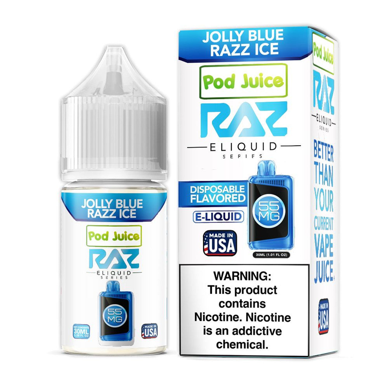 Raz x Pod Juice - Salt Nic E-Liquid (TFN, 30mL / 55mg)