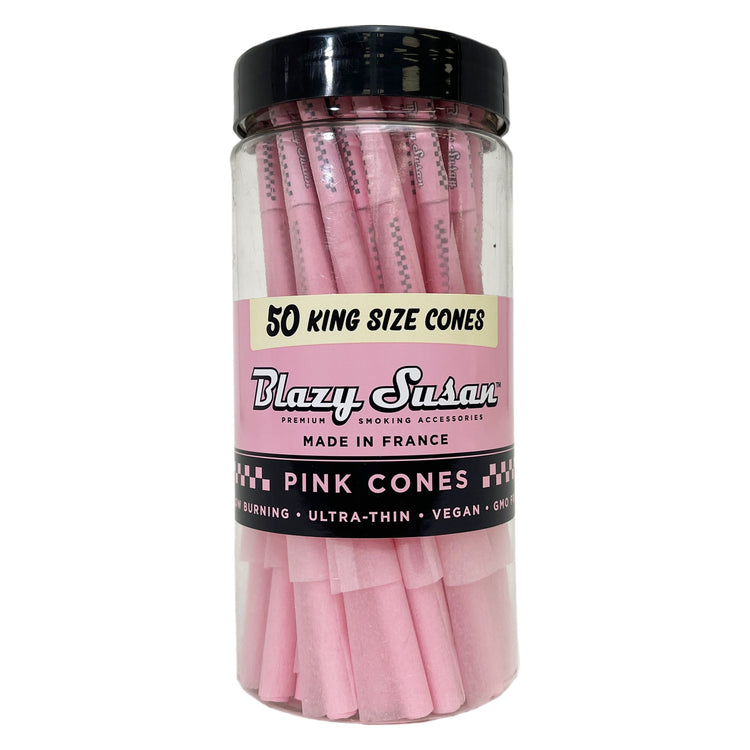 Blazy Susan Pre Rolled Cones King Size - Pink (Jar of 50) - MK Distro
