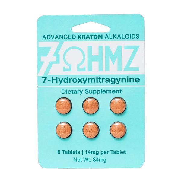 7 Ohmz - 7-Hydroxymitragynine Tablets (14mg x 6ct) - Kratom Capsules (Single)