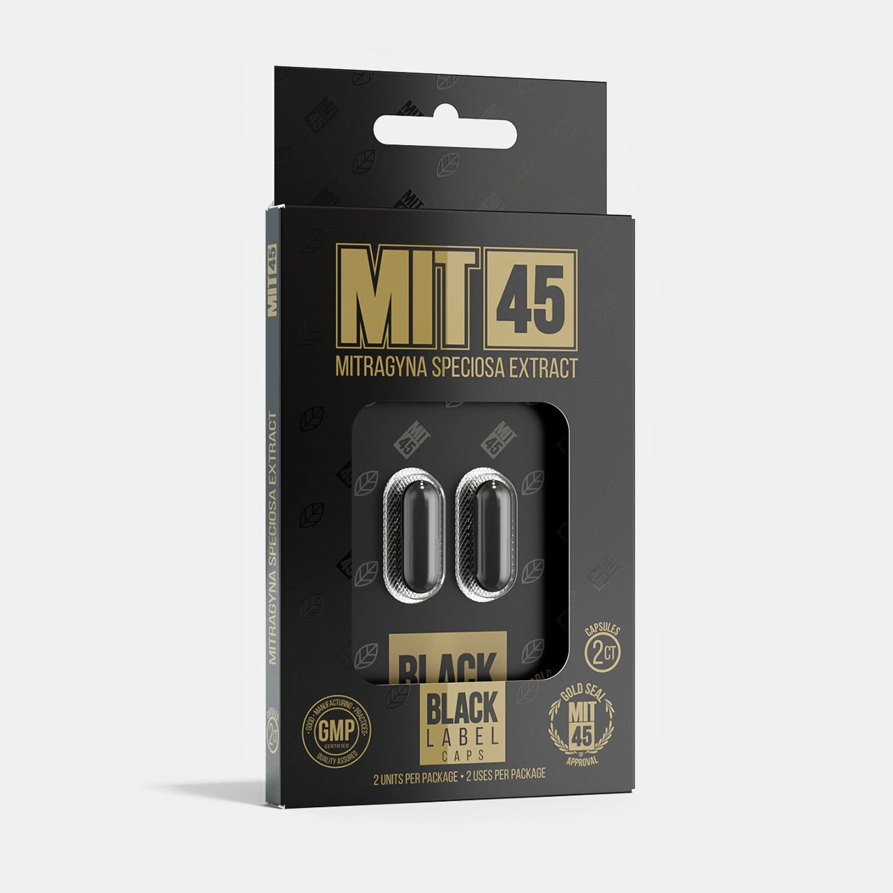 MIT45 - Black Label Capsules - Kratom Capsules (2ct x 12) - MK Distro