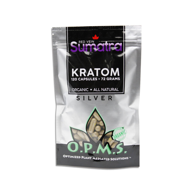 OPMS Silver - Kratom Capsules Bag (120ct / 72g) - MK Distro