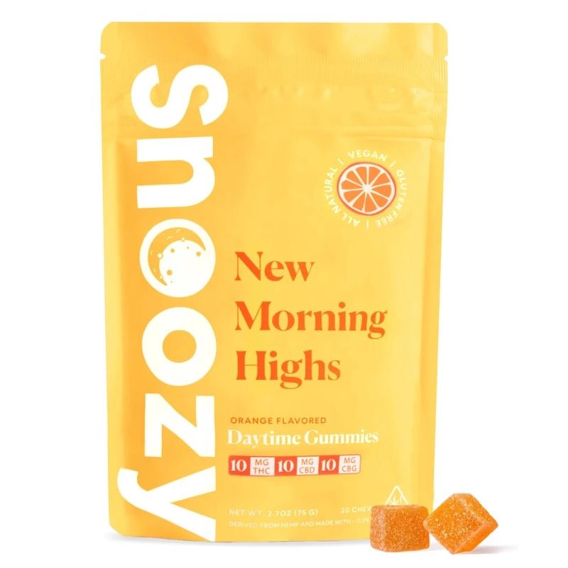 Snoozy - New Morning Highs (DayTime Gummies- 10mg THC +10mg CBD+10mg CBG) - Pack of 20 Gummies