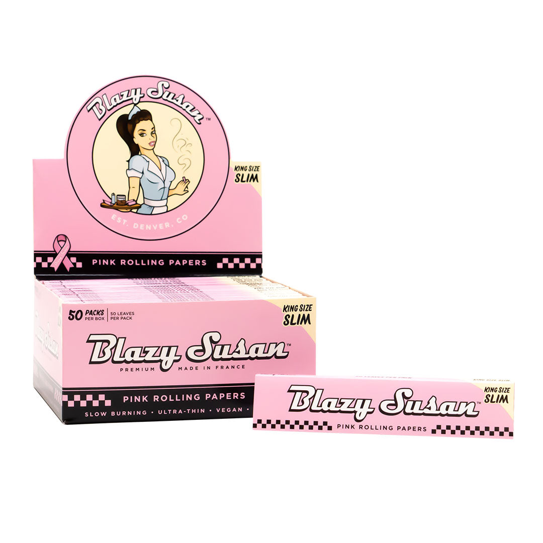 Blazy Susan Premium Rolling Papers King Size - Pink (Box of 50) - MK Distro