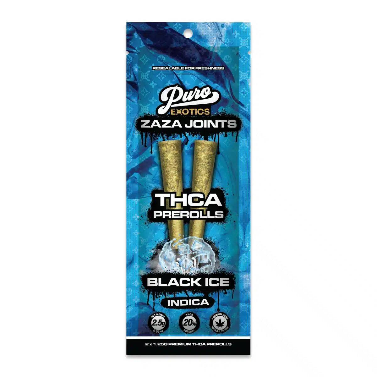 Puro Exotics - Premium THCa Zaza Joints - Hemp Pre-Rolls (2.5g x 10) - MK Distro