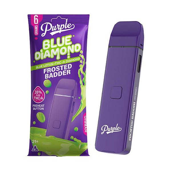 Purple - Blue Diamond (Blue Lotus + THCA Diamond) - Hemp Disposables (6g x 5) - MK Distro